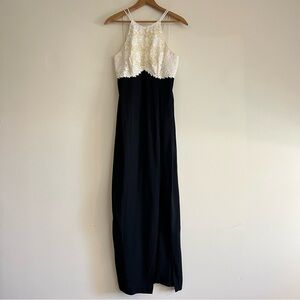 NWT vintage black and white glitter maxi gown/dress, Jump, size 9/10